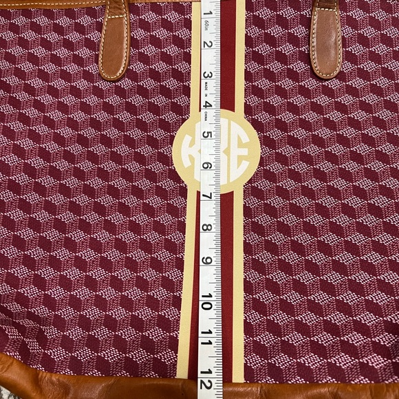 Barrington Burgundy and Brown Tote Bag - Picture 6 of 11
